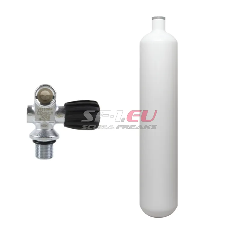 3 l konvex 232 bar Stahlflasche weiß ECS mit Monoventil (Rubber Knob rechts) Direkt Vom Hersteller