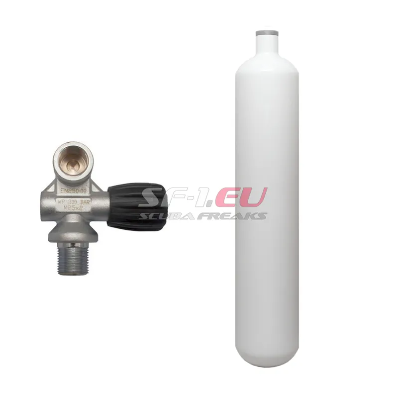3 l konvex 300 bar Stahlflasche weiß ECS mit Monoventil (Rubber Knob rechts) Schnäppchen