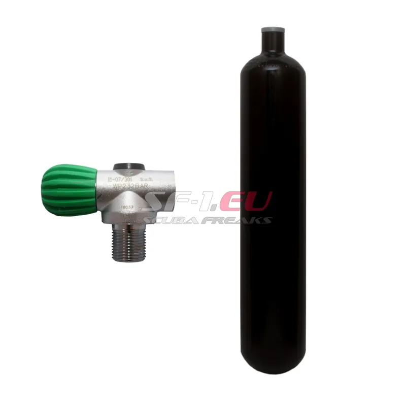 3 l konvex 232 bar Stahlflasche schwarz ECS mit Nitrox Rebreatherventil Jetzt Bestellen