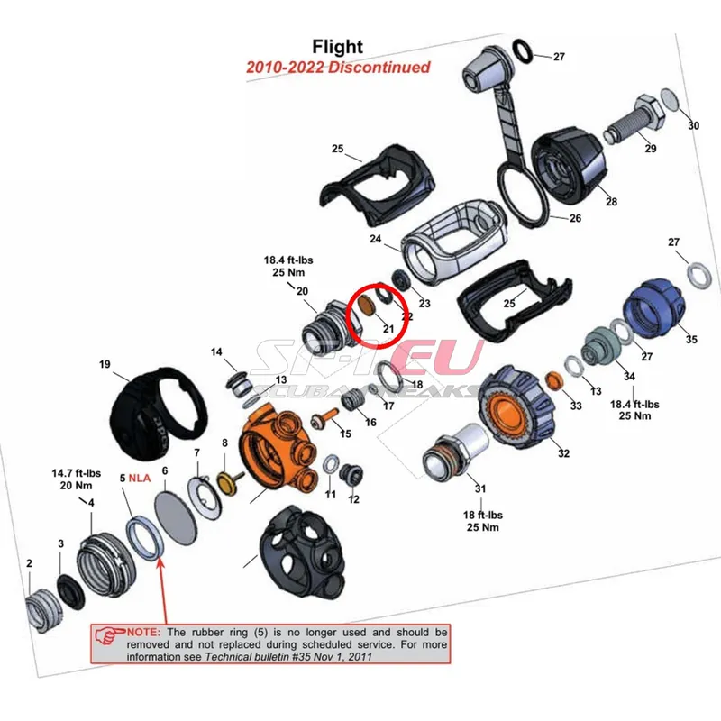 Apeks flacher Sinterfilter für 1. Stufe Flight Yoke/INT (AP5769) Echt