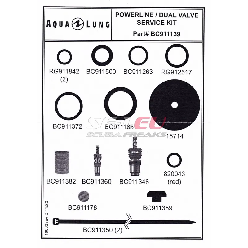 Nur Für Kurze Zeit Revisionskit für den AquaLung/Apeks Powerline Inflator