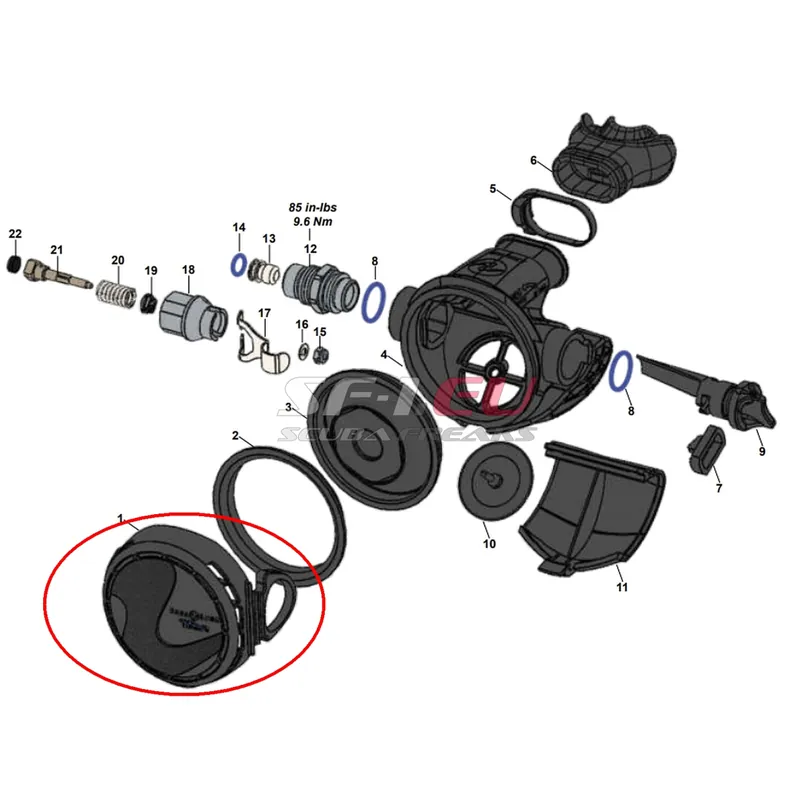 Preis Gesenkt AquaLung Frontdeckel für 2. Stufe Calypso