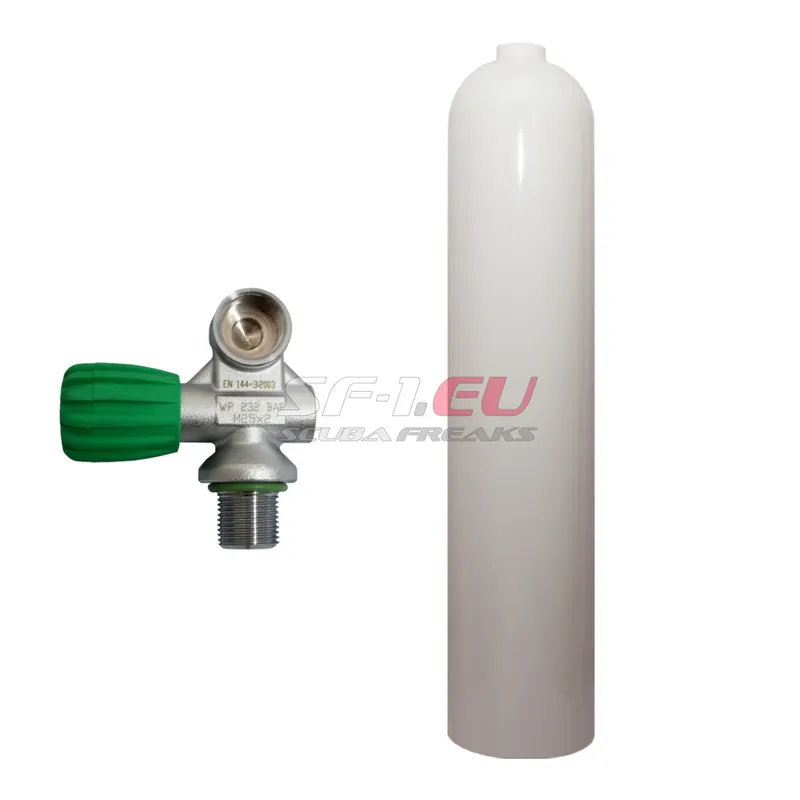 40 cf Aluflasche weiß MES mit Nitrox Monoventil (Rubber Knob links) Sofort Bestellen