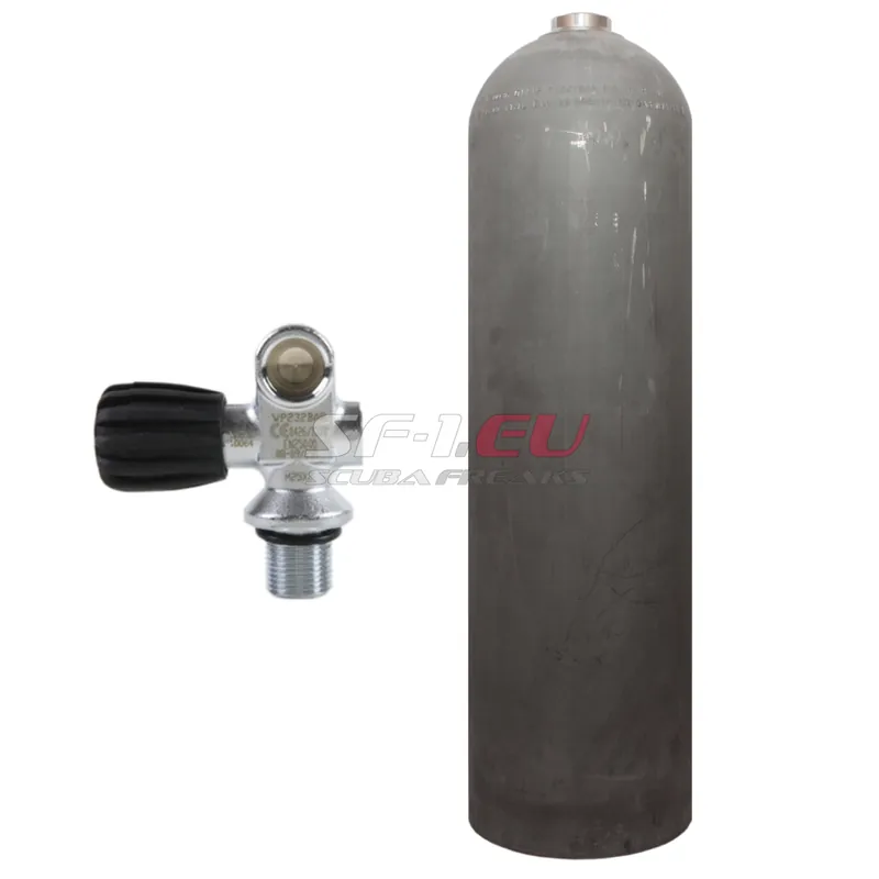 80 cf Aluflasche natur MES mit Monoventil (Rubber Knob links) Markenware