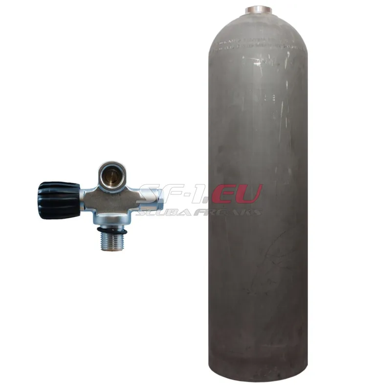 80 cf Aluflasche natur MES mit Brückenventil (Rubber Knob links) Begrenztes Angebot