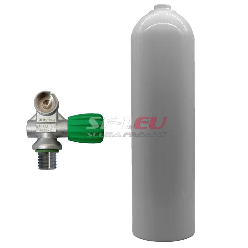 Online Kaufen 80 cf Aluflasche weiß MES mit Nitrox Monoventil (Rubber Knob rechts)