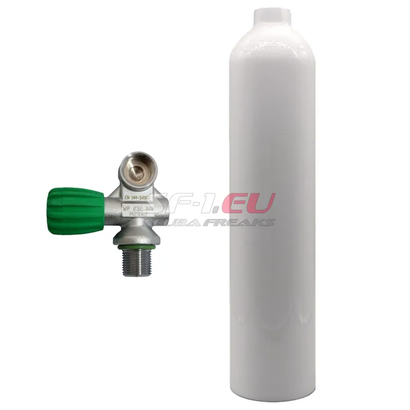 Super-Preis 7 l Aluflasche weiß MES mit Nitrox Monoventil (Rubber Knob links)