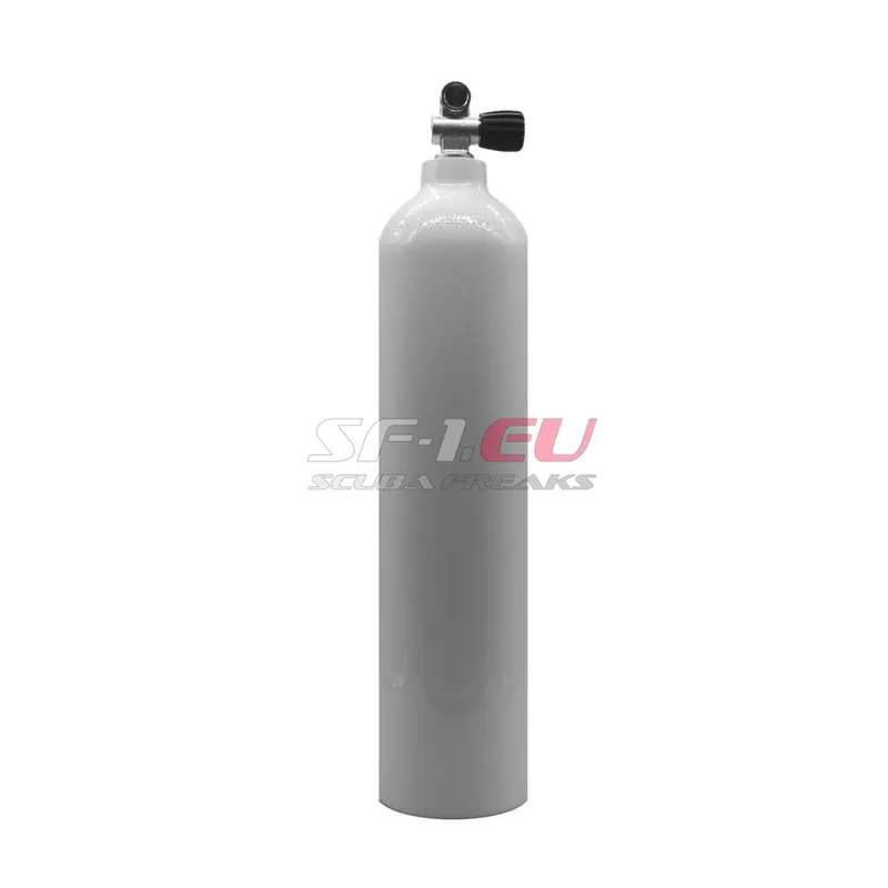 Markenprodukt 7 l Aluflasche weiß MES mit Polaris Monoventil (Rubber Knob rechts)