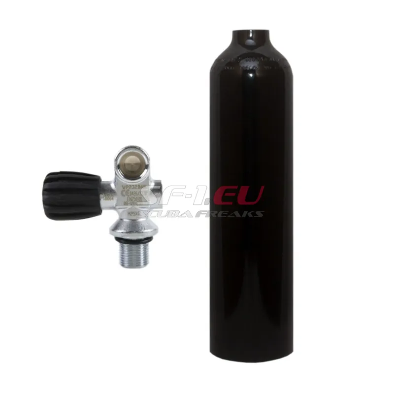 2 l Aluflasche schwarz MES mit Monoventil (Rubber Knob links) Meistverkauft