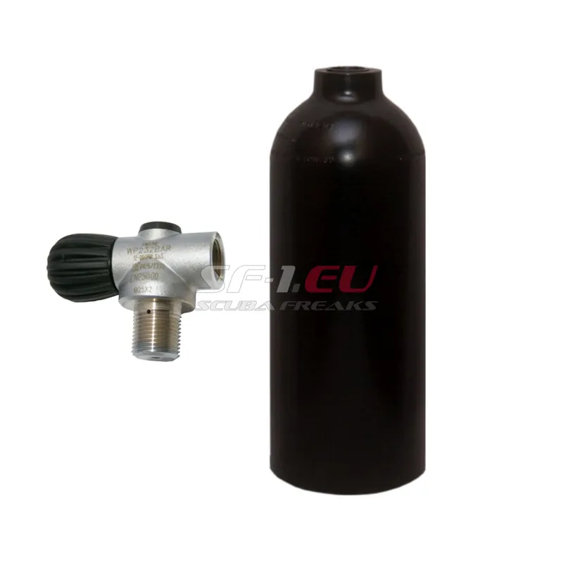 1.5 l Aluflasche schwarz Tecline mit Rebreather Ventil Sofort Bestellen