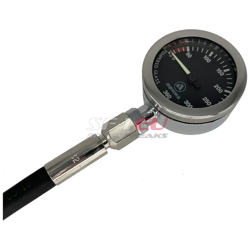 Knallerangebot Apeks TEK Finimeter Set SPG 52 mm Chrom poliert, 360 bar Display schwarz mit Gummi Hochdruckschlauch