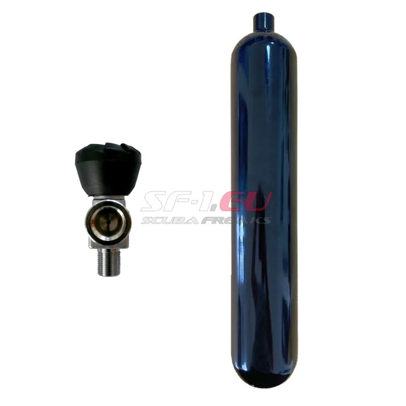 1,8 l konvex 232 bar Stahlflasche schwarz ECS mit Monoventil (Rubber Knob oben) Finale Aktion