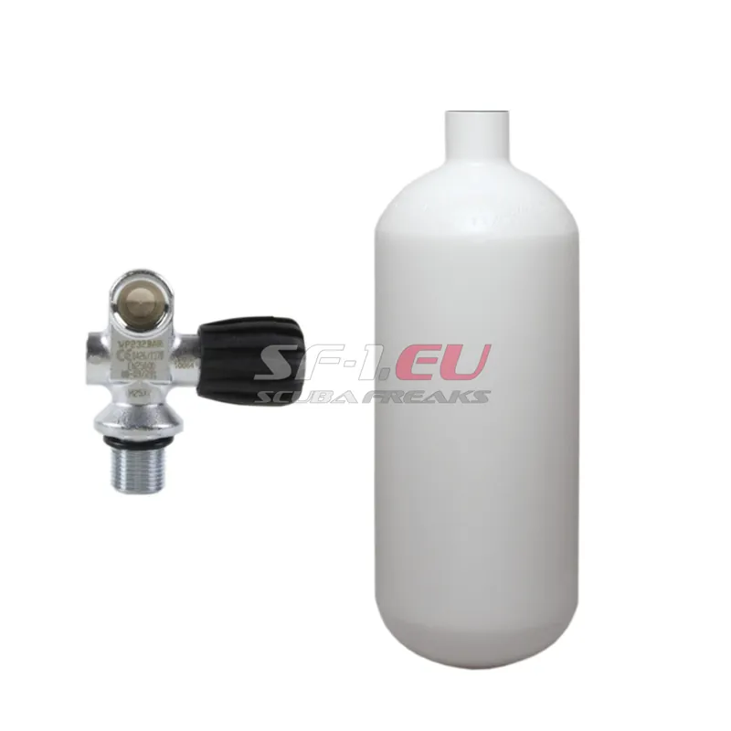 Versand Am Gleichen Tag 2 l konvex 232 bar Stahlflasche weiß ECS mit Monoventil (Rubber Knob rechts)