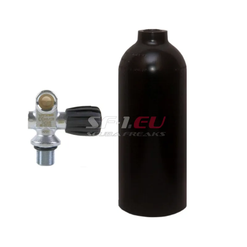 Mega-Angebot 1.5 l Aluflasche schwarz Tecline mit Monoventil (Rubber Knob rechts)