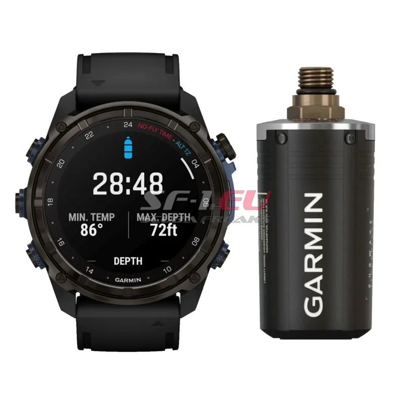 Ausverkauf GARMIN Descent Mk3i 51 mm grau mit schwarzem Silikonarmband und 1 GARMIN T2 Sender