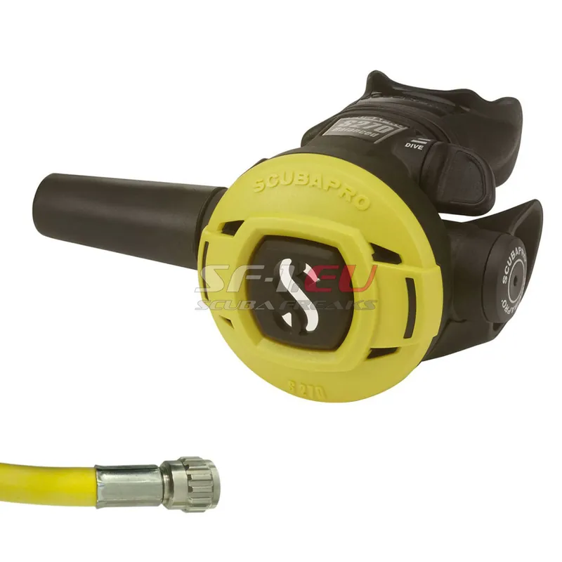 Geprüft Scubapro S270 2. Stufe Octopus (gelb) mit 100 cm Gummischlauch