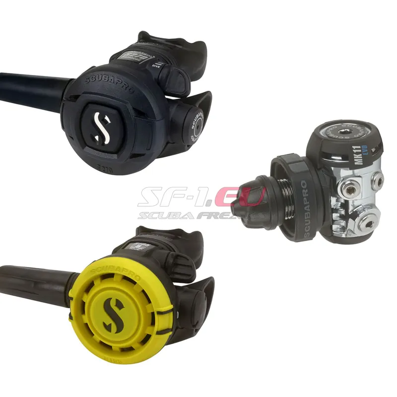 Scubapro MK11 EVO Atemreglerset mit 2. Stufe und Octopus nach Wahl - Gummi 75 & 100 cm Neu Im Sortiment