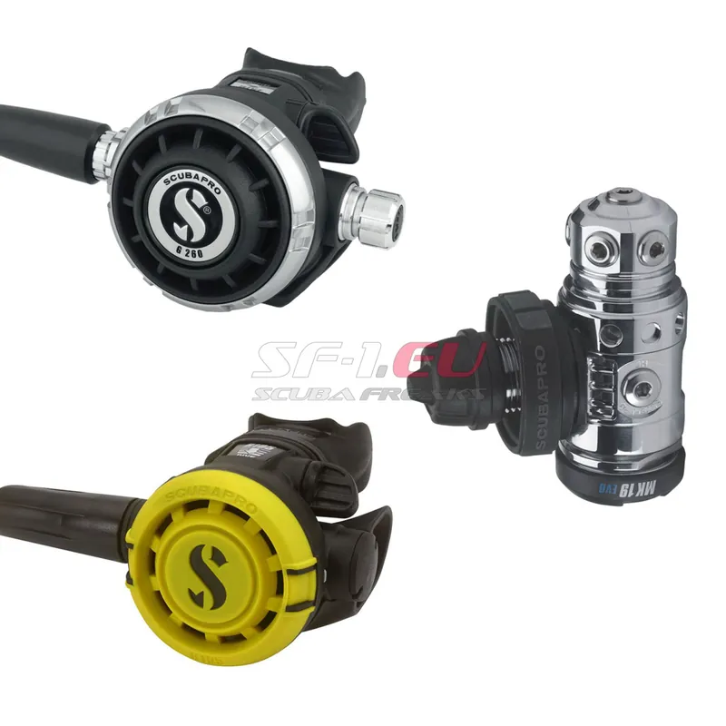 Scubapro MK19 EVO Atemreglerset mit 2. Stufe und Octopus nach Wahl - Gummi 75 & 100 cm Bestseller