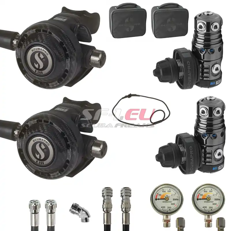 Scubapro MK25 EVO Black Tech - G260 Carbon Black Tech Sidemount Set DIN SF-1 Edition Sonderaktion