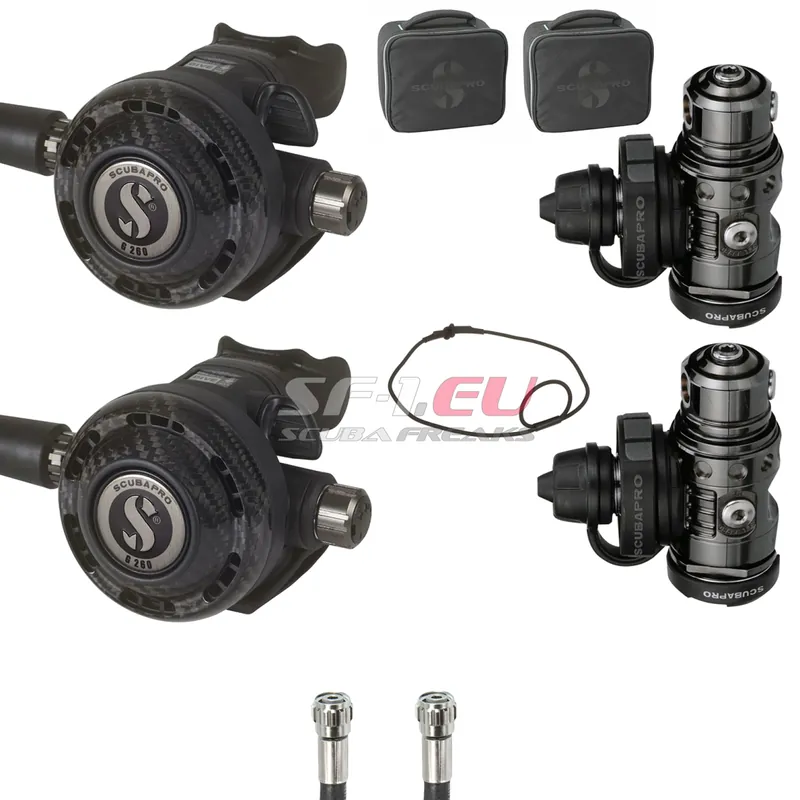 Preiswert Scubapro MK19 EVO Black Tech - G260 Carbon Black Tech Doppelgeräte Set DIN SF-1 Edition