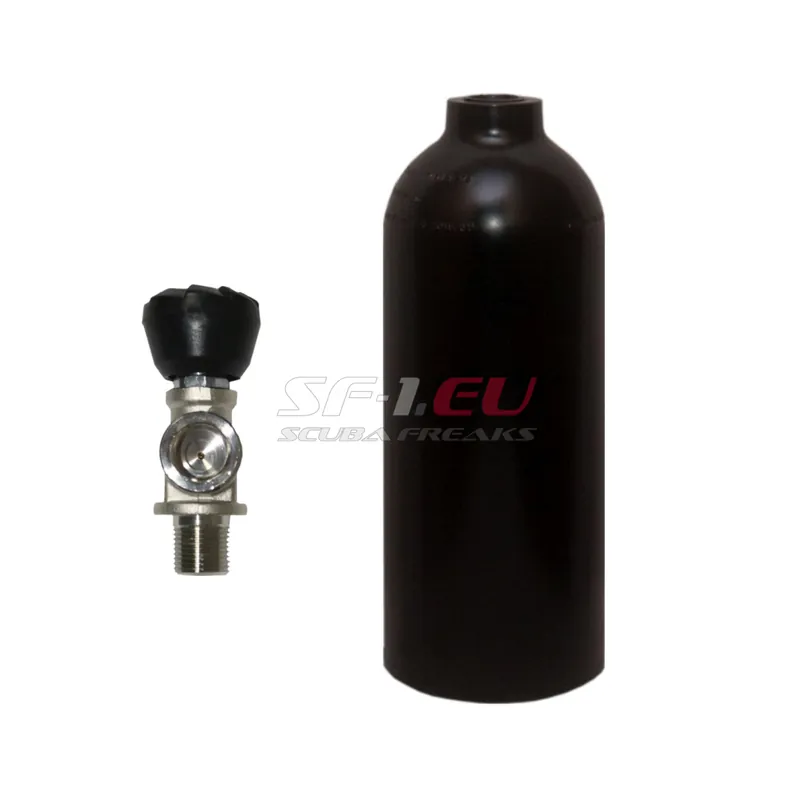 1.5 l Aluflasche schwarz Tecline mit Monoventil (Rubber Knob oben) Top-Angebot