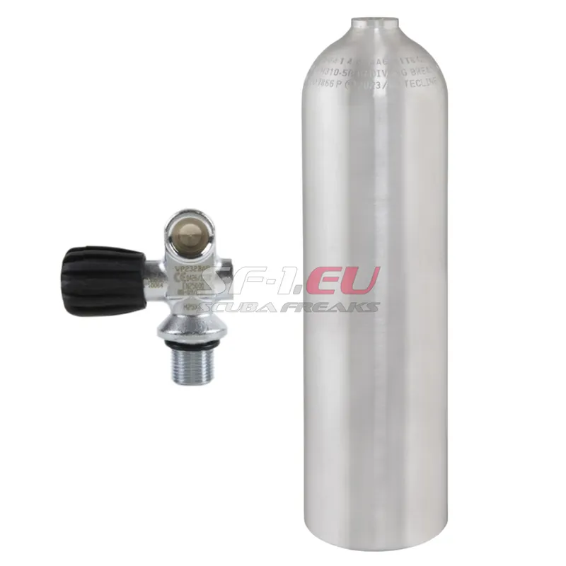 80 cf Aluflasche gebürstet Tecline mit SoS Monoventil (Rubber Knob links) Meistverkauft