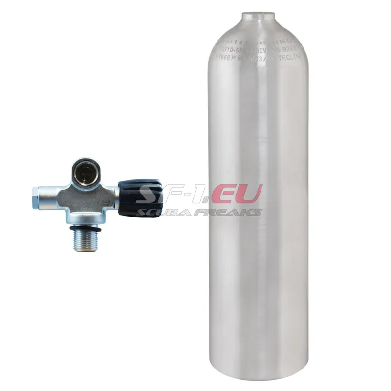 Neu Im Sortiment 80 cf Aluflasche gebürstet Tecline mit DirZone Brückenventil (Rubber Knob rechts)