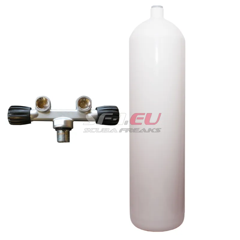 Preiswert 12 l konkav 232 bar Stahlflasche weiß ECS mit DirZone T-Ventil