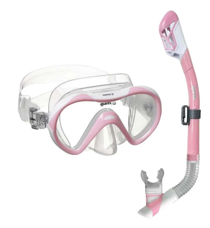 Maske + Trockenschnorchel - Mares VENTO JR DRY Combo - Kinder Růžová Schneller Versand