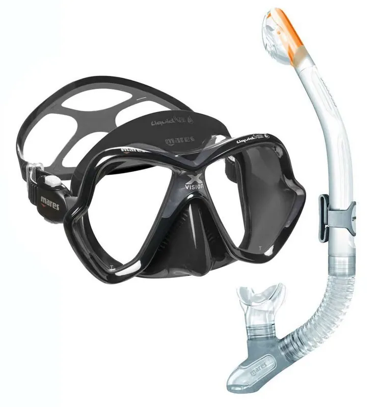 MARES X-VISION ULTRA LS LiquidSkin Tauchmaske + ERGO DRY Trockenschnorchel (Klar) Černá Sonderangebot