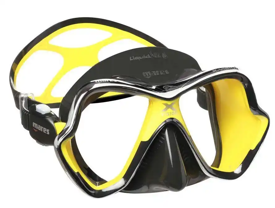MARES X-VISION CHROME LIQUIDSKIN Tauchermaske Černá - Žlutá Zertifiziert