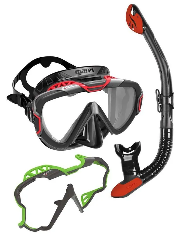 PURE WIRE MASKE + ERGO DRY SNORCHEL + COLOR FRAME Mares Černá - Bílá Bílo - Šedý rám Meistverkauft