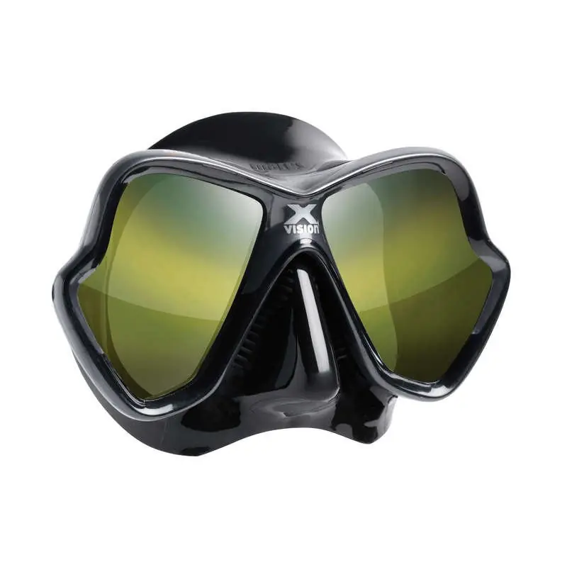Tauchmaske MARES X-VISION ULTRA LS-Spiegel-Objektiv LiquidSkin schwarz / schwarz - Glasgoldfarbe Knallerangebot