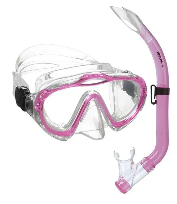Maske und Schnorchel Shark MARES SET Baby Pink Zertifiziert