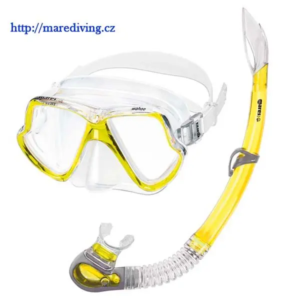Maske und Schnorchel MARES SET WAHOO Gelb Markenware