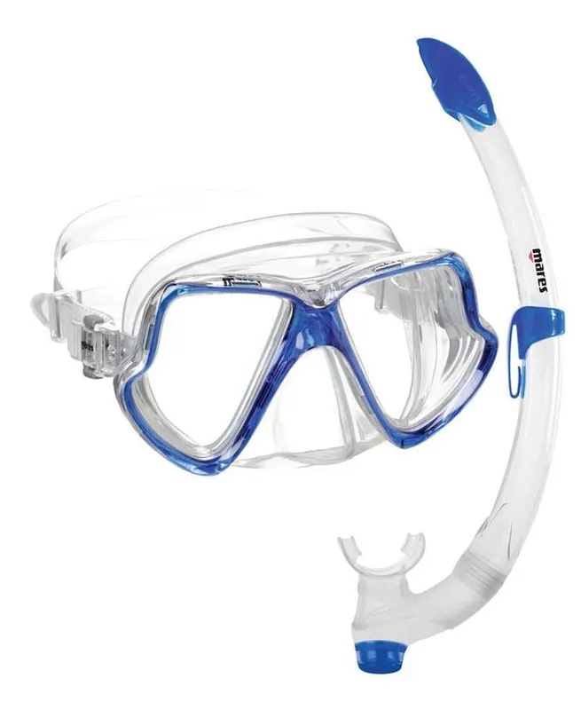 Maske und Schnorchel MARES SET WAHOO Blau Meistverkauft
