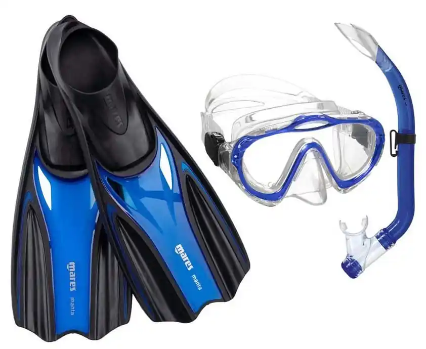 Maske + Schnorchel + Flossen - Shark MARES SET - Babyrosa 34/35 Echt