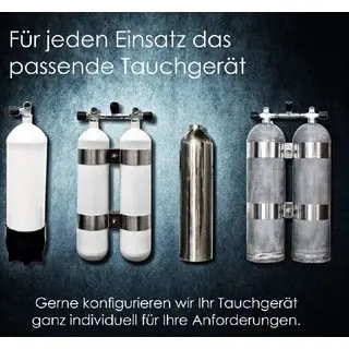 Solange Der Vorrat Reicht Faber Doppel 12 L lang/ 300 bar Hot Dipped TG mit V4tec Schellen und Absperrbrücke