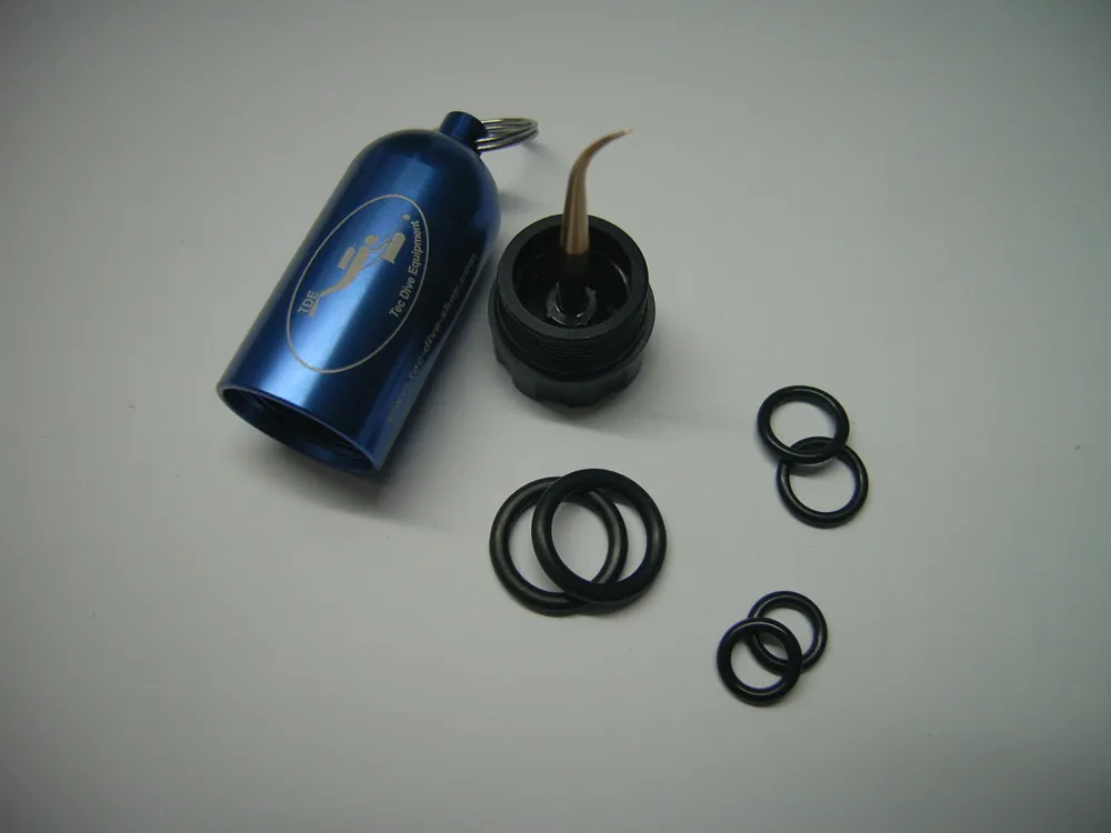 Kleine Tauchflasche mit O-Ring-Pic und Ersatz O-Ringen Echt