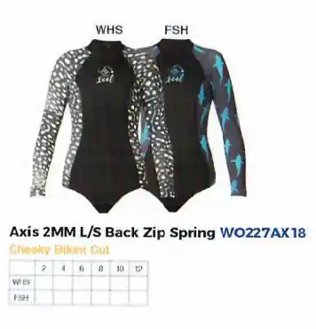 Ocean Ramsey Axis 2 mm L/S Back Zip Spring, verschiedene Größen und Desingn´s Top-Angebot