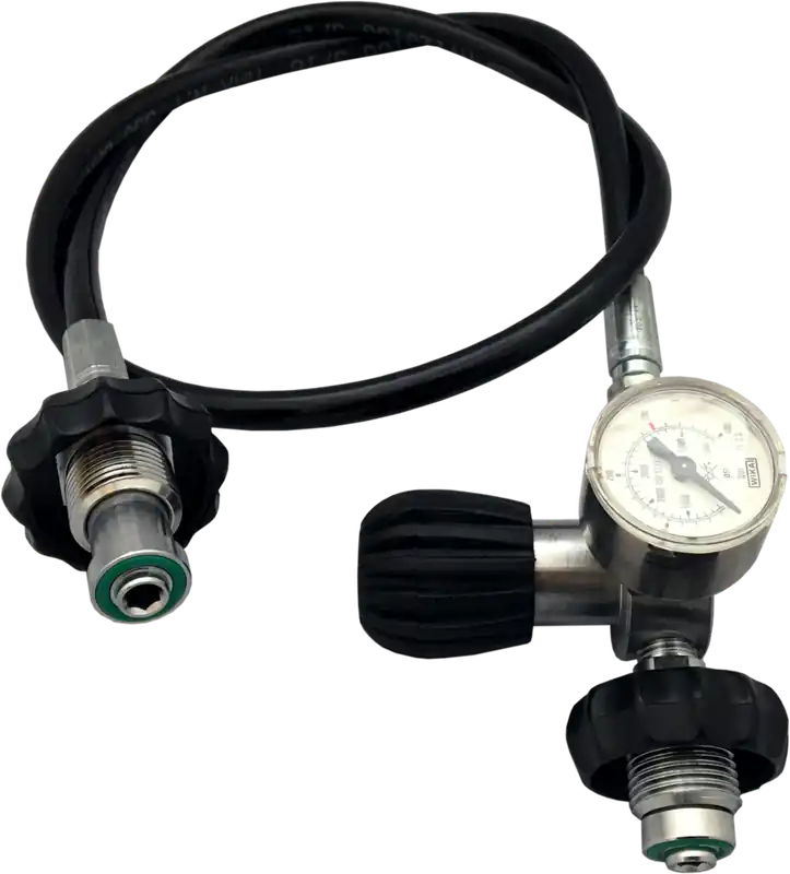 Überströmschlauch 2 m mit Edelstahl Manometer Neu