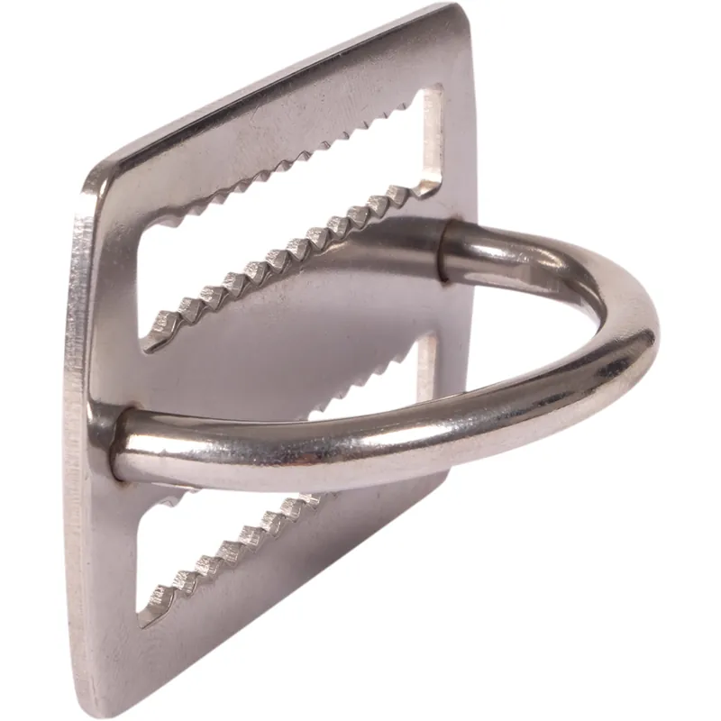 D-Ring 90 Grad mit Gurtstopper (gezahnt), klein Neu