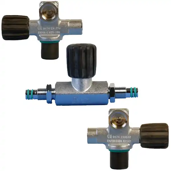 Highlight Scubatec Ventile & Brücke (oxygen-clean) passend für Doppel 7 / 8,5 (weiter Abstand)