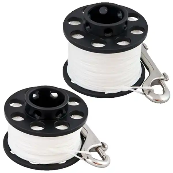 TECLINE Kaltwasser Spool mit Edelstahl Doppelender Leinenlänge 40 m Sonderangebot