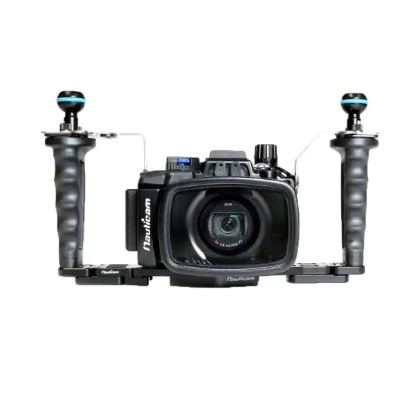 Geprüft Nauticam Pro Set Unterwassergehäuse für Sony RX100 7 - NA-RX100VII Pro Package (Inc. flexitray. right handle. two mounting balls. M14 vacuum valve. shutter extension)