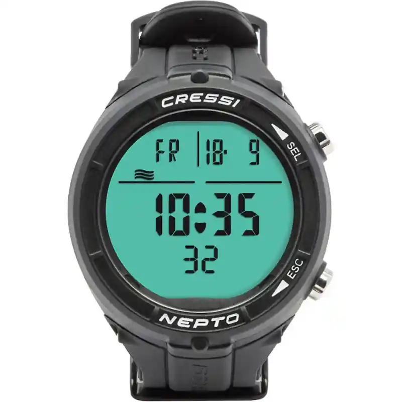 Echt Cressi Nepto Uhren-Computer (schwarz)