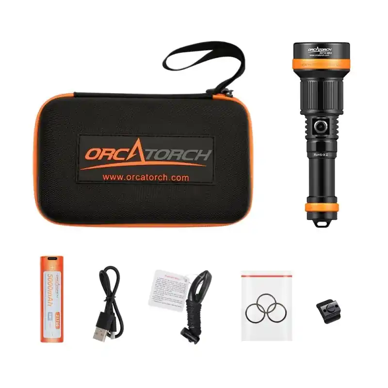 Markenware OrcaTorch - ZD710 MK2 - Zoombare Tauchlampe, max. 1500 Lumen