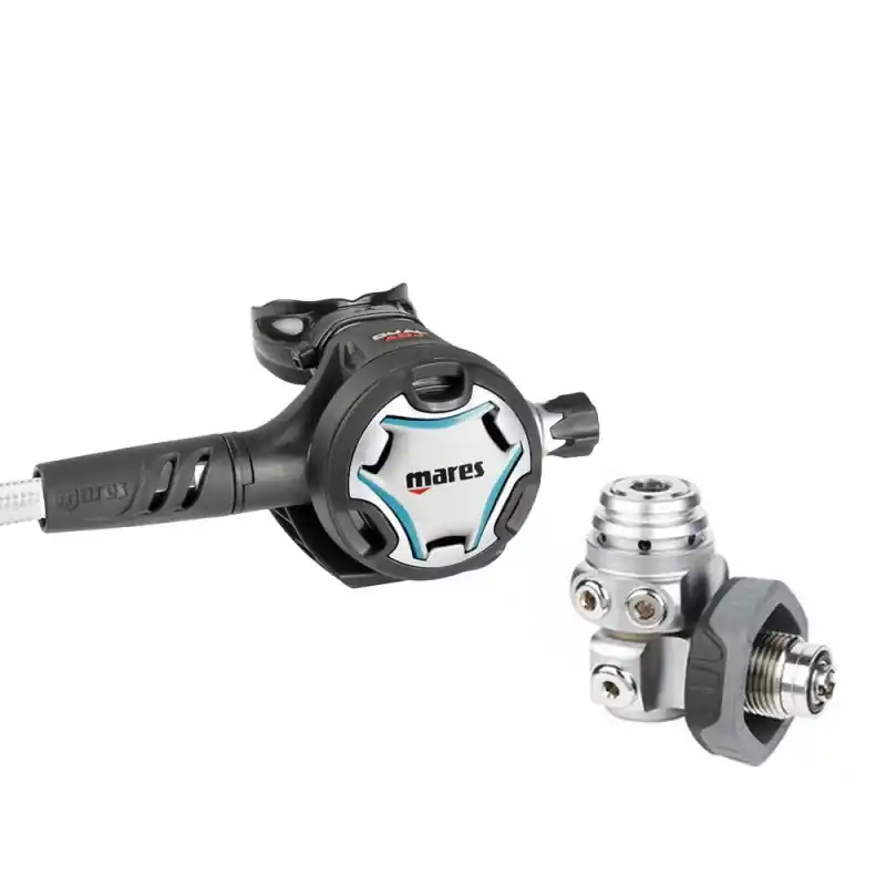 Mares - Dual ADJ 62X Atemregler - DIN - Weiß/Aqua Neu Im Sortiment