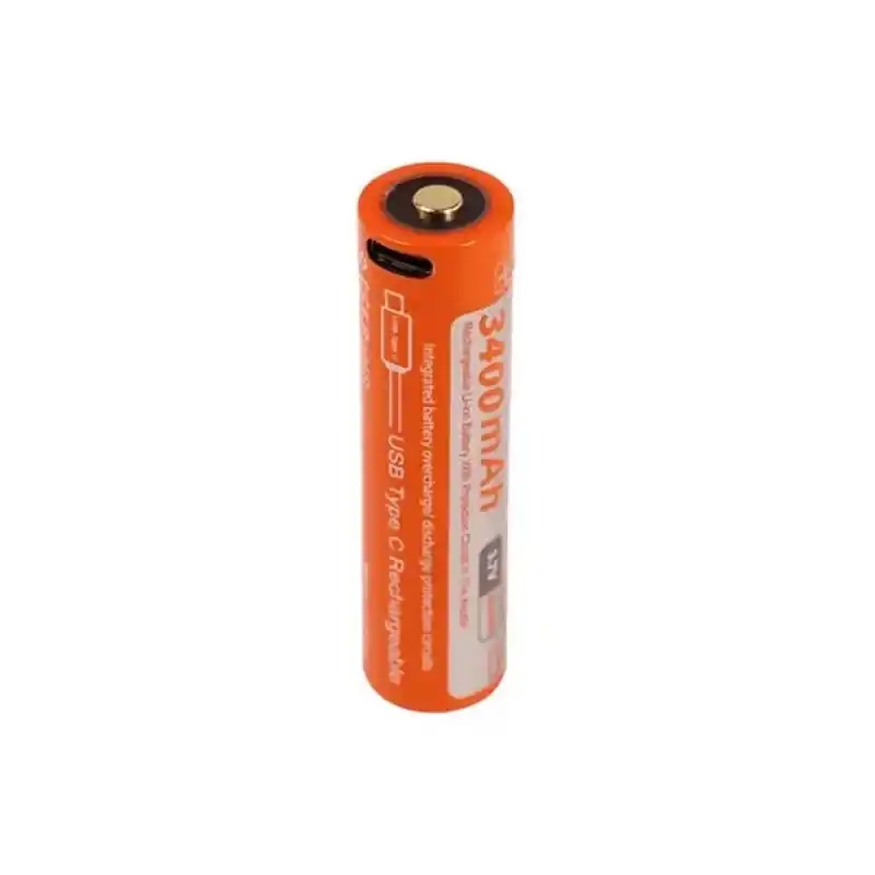 Geprüft OrcaTorch - 18650 USB-C Wiederaufladbarer Akku 3400mAh