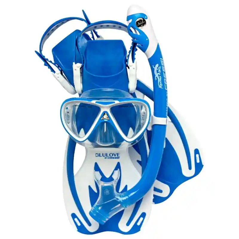 Neue Kollektion Cressi - Rocks Pro Dry Set - ABC Schnorchel-Komplettset inkl. Netztasche